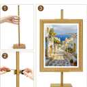 Adjustable Tabletop Easel Stand, Picture Easels for Display Up to 17" H, Gold Metal Picture Frame Holder Stand Table for Art, Photo (1 Pack)