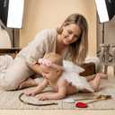 AMOR PRESENT Baby Angel Wings, 5PCS Newborn Photoshoot Clothes White Angel Feather Wing Baby Cupid Costume Set with Headband Bow Swords Photo Prop Outfit 0-18 Months