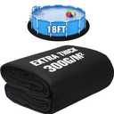 18 FT Pool Liner Pad for Above Ground Pool, 300 G/M Thicker Heavy Duty Round Pool Liner Pad, Puncture Protection Under Pool Padding, Extend Liner Life Durable Eco-Friendly Fabric, Black