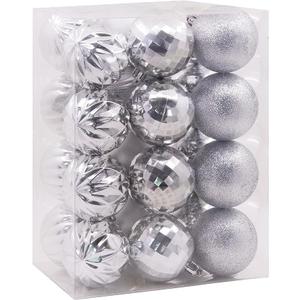 Hallmark Silver Christmas Balls Christmas Ornaments, Set of 24