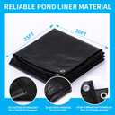 25X30FT Reinforced PE Pond Liner, 28Mil Thickness Pond Liners for Outdoor Ponds, Hemmed Edge with Buttonholes Liners for KOI/Fish, Duck Pond and Waterscape.