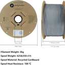 Polymaker PolyCast Filament 1.75mm for Investment Casting 3kg, 3D Printing Filament for Lost Wax Investment Casting, Similar to Wax Filament for Metal Casting Plaster Cleanly Burn Out