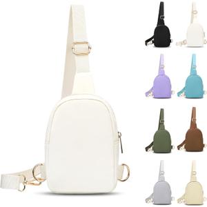 VOROLO Small Sling Bag For Men and WomenCrossbody Bags For Women with Ajustable Strap Trendy Cross body Bag Beige