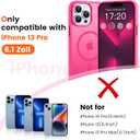 2 x for iPhone 13 pro Phone Case, Compatible with Magnetic, Military Grade Drop Protection Translucent Matte Shockproof Anti-Scratch/Anti-Fingerprint Case for iPhone 13 pro (neon Pink)