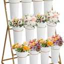 Garvee Flower Display Stand,3 Tier Flower Cart with 12 Round Buckets and Wheels, Moving Flower Cart Display Stand for Garden, Wedding, Flower Shop,Gold | Moving Flower Cart Display Stand for Garden, Wedding, Flower Shop,Gold