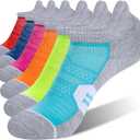 CS CELERSPORT 4 Pack Women's Ankle Running Socks Cushioned Low Cut Tab Athletic Socks