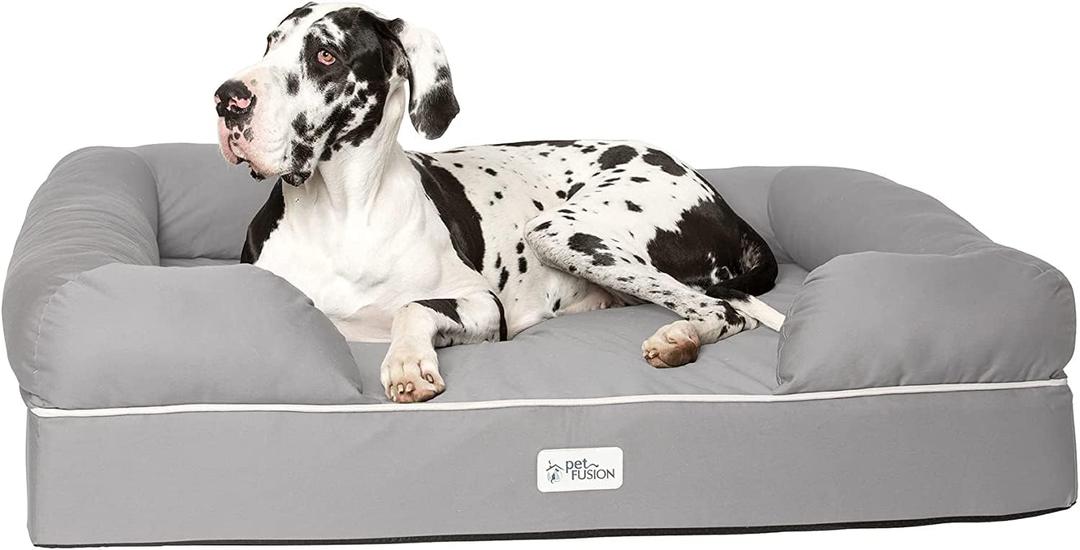 PetFusion Ultimate Dog Bed, Orthopedic Memory Foam, Multiple Sizes and Colors, Medium Firmness Pillow, Waterproof Liner, YKK Zippers, Breathable 35% Cotton Cover (XXL Jumbo (50x40"), Slate Grey)