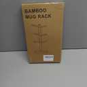 Wisuce Bamboo Coffee Mug Holder Tree, Thicker Base Coffee Cup Holder Stand for Counter, Mug Rack with 6 Hooks, Black Base