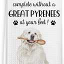 Funny Great Pyrenees Dog Lovers Decorative Kitchen Towels Gifts for Women Men, Great Pyrenees Must Have Dog Hand Tea Dish Towels Ornament Accessories for Kitchen Bathroom Decor, 16x24 Inch