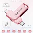 MFi Certified Flash Drive 256GB for iPhone Photo Stick Thumb Drive, High Speed USB Memory Stick iPhone Flash Drive for Photos Videos, External Storage Jump Drive for iPhone/iPad/Android/PC (Pink)