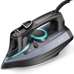 1700 Watt Steam Iron with Digital LED Screen, Ceramic Coated Soleplate, Anti-Drip, Self-Clean, 3-way Auto-Off Steam Iron for Variable Fabric, Medium Size