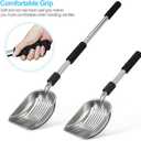 Depets Cat Litter Scoop, Metal Litter Scooper with Deep Shovel, Detachable Long Handle Cat Litter Sifter with Holder, Large Durable Cat Litter Shovel with Foam Pad Grip for Easy Sifting