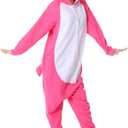 dressfan Cartoon Unisex Animal Grey Shark Costume Pajamas Adult Kids Teen Women Men (Pink, S)