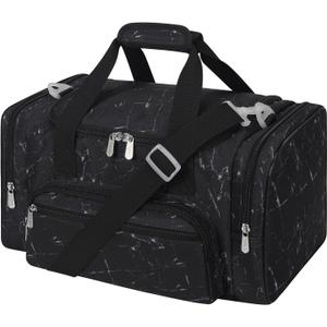 17 inch Small Duffle Bag - Carry On Weekender Bag for Travel Gym Sport - Black Marble