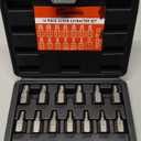 15 Pieces Screw Extractor Set, Easy Out Bolt Extractor Kit, 3/8" Inch Drive Hex Head Multi-Spline Bolt Remover Kit Tool for Removing Stripped, Broken Rusted Bolts Screws