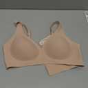 OEAK Womens Deep V Bras Wireless Comfortable Bra Supportive No Underwire Bras Tshirt Push Up Bralettes Plunge Seamless Bra (Medium, Nude)