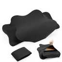 Hahafelt Cooling Cervical Pillowcase Cover with Envelope Closure (Only Pillow Case) Ergonomic Neck Pillowcase Smooth Soft Cool Pillow Cover for Side Back Stomach Sleepers(Black,Standard Size)