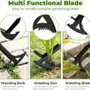2 x Manganese Steel Crack Weeder Tool,Multi-Functional Weed Puller Tool,Heavy Duty Crevice Weeding Tool with Serrated Sickle Blade,Moss Scraper Weed Remover for Weeding Between Concrete Pavers Decks