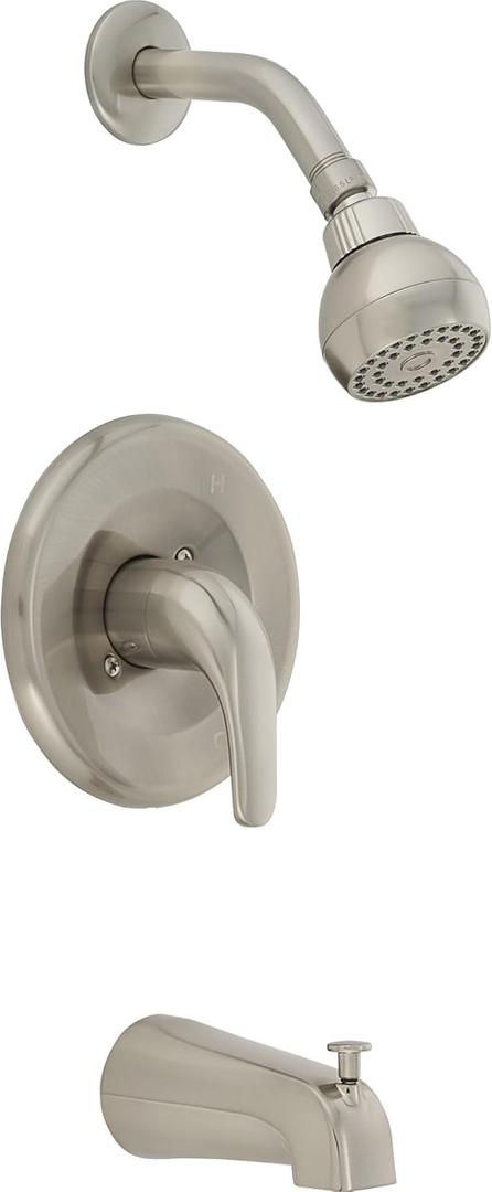 PROFLO PF7611G Alvord Tub and Shower Trim Package with 1.75 GPM Single Function Shower Head - Brushed Nickel
