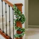 CQURE 6Pcs Eucalyptus Garland,Artificial Eucalyptus Leaves Table Greenery Garland Wreath Vines for Wedding Party Table Bedroom Wall Decor
