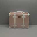 urecity Vintage and Cute Carry-on Overnight Case Non-wheeled Mini Leather Trunk Suitcase with Shoulder Strap (20", Elegant Pink)