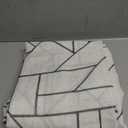 Archaeo Fragmented Geometric Embroidery Mid-Century Modern Natural Linen Blend Curtain, 50" x 84", Gray/Linen