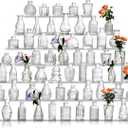Glass Bud Vase Set of 60 - Small Vases for Flowers in Bulk - Assorted Vintage Crystal Vases for Flowers, Table Centerpieces (Clear, 60 Pcs)