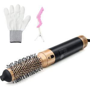 Round Hair Blow Dryer Brush - 1.2 Inch Ceramic Barrel Hair Dryer Brush for Short/Middle Hair, One Easy Step Drying, Volumizing, Straightening and Styling, Negative Ionic Dryer Brush