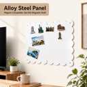Magnetic Board for Wall,23.6" x 15.7" Decorative Metal Display Board for Notes, Photos & Travel Magnets, Heavy-Duty Metal Panel for Bedroom, Home & Dorm Room Decor (White)