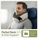 Neck Pillow for Traveling - Bamboo Charcoal Memory Foam with 360 Chin Support for Airplane, Soft & Breathable, Seamless Design, Removable Cover, Travel Accessories Included, One size