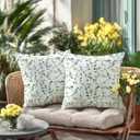 Botanical Throw Pillow Covers 18x18 Inches Set of 2 | Green Leaf Vine Minimalist Cushion Cases | Farmhouse Pillowcases for Living Room Couch Sofa Bed | Spring Summer Home Decor