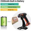 Tera Pro (Extreme Performance) Industrial Wireless Barcode Scanner 2D QR 1D Bar Code Reader 2.4G Wireless 2500mAh Compatible with Bluetooth Drop Resistant for Windows Mac Android iOS Model 8100 Orange