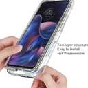 Case for Moto Edge 2022/Motorola Edge 2022 5G UW XT2205 Case with Tempered Glass Screen Protector, Full Body Clear Floral TPU Phone Protective Cover for Motorola Moto Edge 2022 5G (Butterfly)