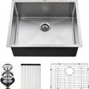 Drop In Kitchen Sink, 25 x 22 x 10 Inch 16 Gauge Single Bowl Topmount Sink T-304 Stainless Steel Kitchen Sinks with Accessories