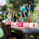 6 Pcs Artificial Pink Pumpkins Bulk Breast Cancer Awareness Decorations 3 Colors Pink Pumpkins with Ribbon for Fall Halloween Table Centerpieces Breast Cancer Party Decor