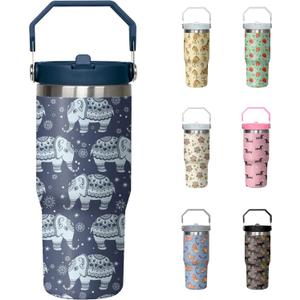 30oz Elephant Tumbler with Handle and Flip Straw, Stainless Steel Insulated Cup, Travel Coffee Mug Water Bottle, Birthday Mothers Day Chritmas Gifts for Women Animal Lovers 30oz Elephant Tumbler with Handle and Flip Straw, Stainless Steel Insulated Cup, Travel Coffee Mug Water Bottle, Birthday Mothers Day Chritmas Gifts for Women Animal Lovers