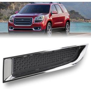 Fog Light Grille Cover Compatible with 2013-2016 GMC Acadia 2017 Limited Left Driver Side Bumper Cover Grille With Chrome Molding Front Upper Mounts Below Head Light # GM1038155 20982401