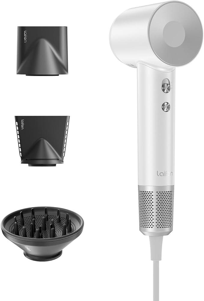 Laifen Hair Dryer, High Speed 200M Ionic Blow Dryer with 110, 000 RPM Brushless Motor for Fast Drying, Low Noise, Hairdryer with Magnetic Nozzle