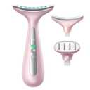 Facial and Neck Massager for Face, Neck & Eye - Skin Lifting & Firming - Wrinkle & Dark Circle Reducer - at Home Skin Care Face Sculpting Tool and Neck Massager (Dual Head, Pink-dual Head)