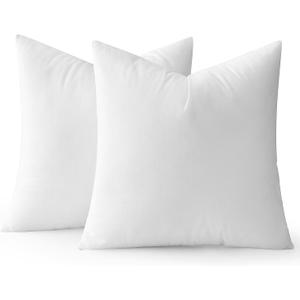 MIULEE 28x28 Pillow Inserts Set of 2, Square Decorative Throw Pillow Premium Fluffy Lumbar Pillow Forms Sham Stuffer for Living Room Sofa Couch Bed, White