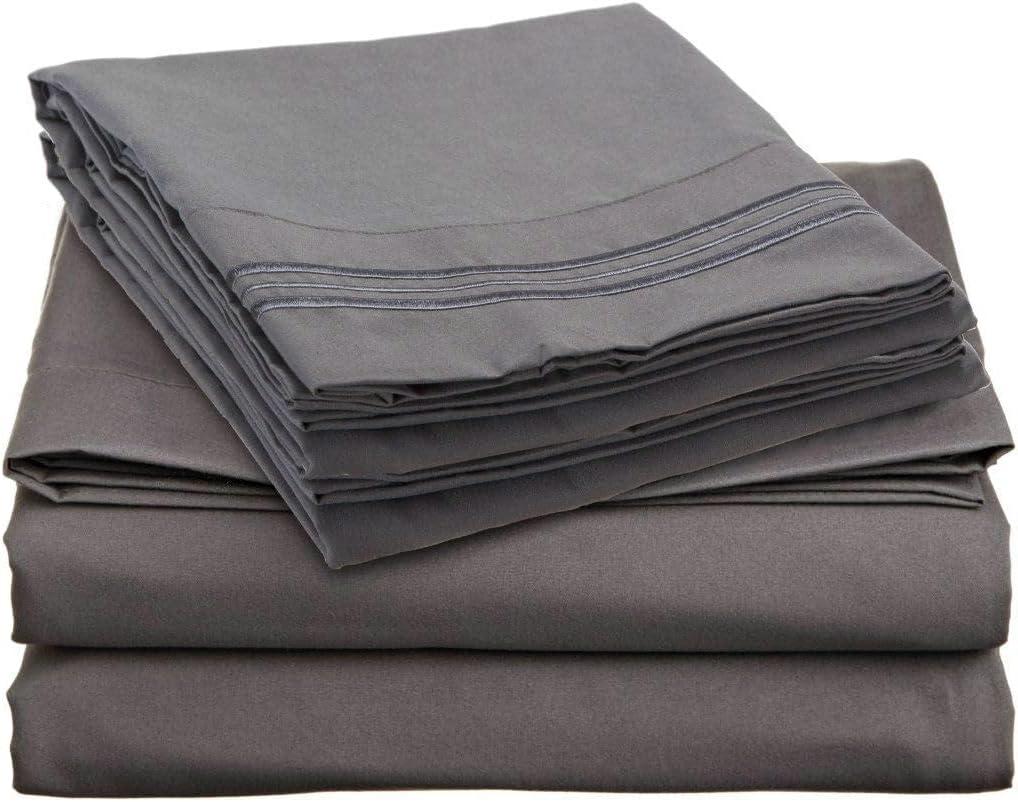 King Size Microfiber Sheet Set in Charcoal Stone Gray New