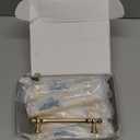 Amerdeco 10 Pack Brushed Brass Cabinet Pulls 5 Inch(128mm) Hole Center Cabinet Hardware Gold Kitchen Cabinet Handles for Bathroom Drawer Pulls Dresser Pulls ZH0014.