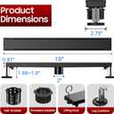 DLONE® Linear Shower Drain - 18 Inch Matte Black, with Tile Insert Panel