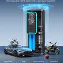 Tire Inflator Portable Air Compressor, 150 PSI Mini Car Air Pump with 6000mAh Battery,12V DC, Pressure Gauge, Cordless Tire Inflator Rechargeable with Display & LED for Car, Motocycle, Bikes, Balls