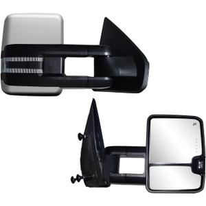 AERDM Towing Mirrors Compatible with Ford F150 2004 2005 2006 2007 2008 2009 2010 2011 2012 2013 2014 Pickup Truck Power Heated with LED Turn Signal and Puddle Light Side Mirrors Pair set Chrome