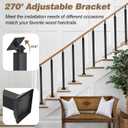 Indoor Stair Railing Kit, 4 Pack Black Railing Post Kit for Stair Indoor