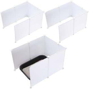 Barydat 3 Set Cat Litter Box Enclosure Splash Guard Extra Large 27.6 X 20.5 Inch Pet Litter Pan Pee Shields Easy Clean High Wall