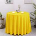 Hiasan Round Tablecloth 120 Inch - Waterproof Stain Resistant Spillproof Polyester Fabric Table Cloth for Dining Room Kitchen Party, Yellow