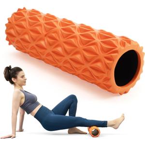 Foam Roller - 15 inch Deep Tissue Massager for Muscle Massage, Myofascial Trigger Point Release, Exercise, Yoga, Pilates & Stretching(Orange)