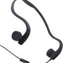 Bone Conduction Wired Headphones with Noise Cancelling Mic 3.5mm Connector Sweat Resistant Headphones for Cycling Running and Other Sports (Black)